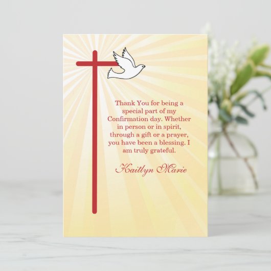 確認ありがとう赤十字と鳩金ゴールド光線 サンキューカード (スタンド正面)