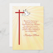 確認ありがとう赤十字と鳩金ゴールド光線 サンキューカード (正面/裏面)