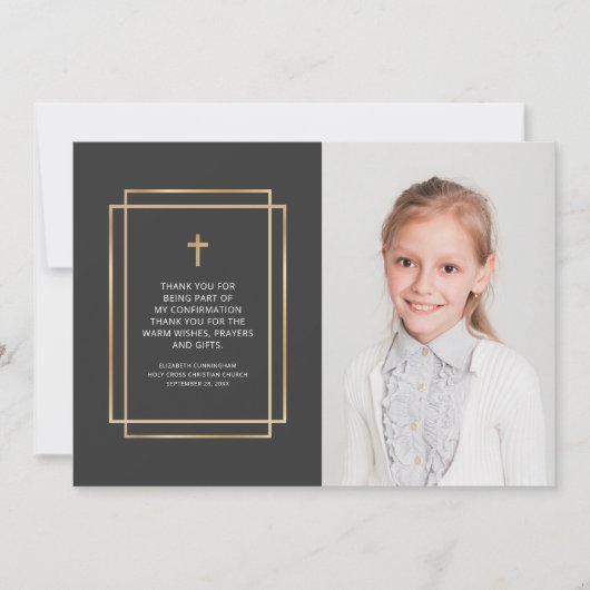 確認ありがとう |写真カスタム サンキューカード (正面)