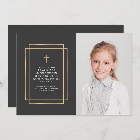 確認ありがとう |写真カスタム サンキューカード (正面/裏面)