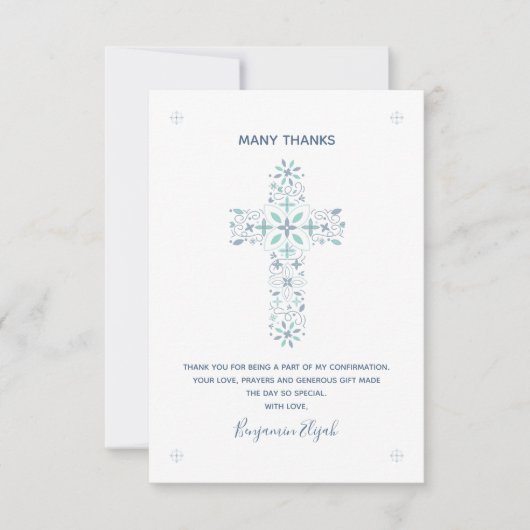 確認お礼Christian Card 招待状 (正面)