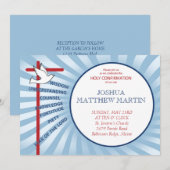 確認のお誘い 青い光線 招待状 (正面/裏面)