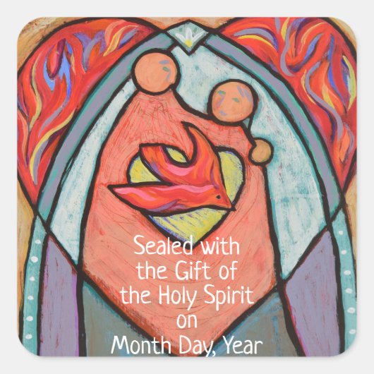 確認のカスタマイズ可能な日付スタンプ スクエアシール (正面)