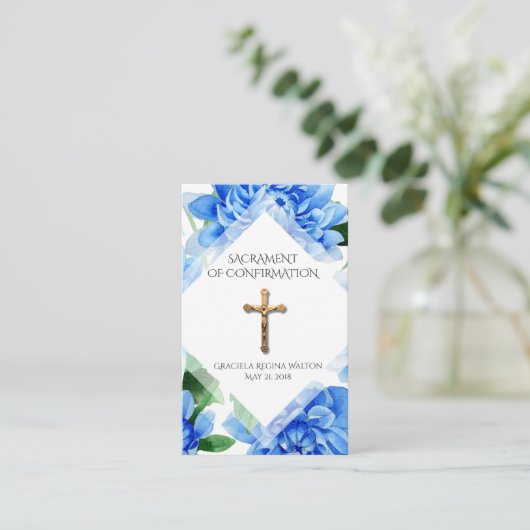 確認の十字架ブルーダリアホーリーカード 名刺 (スタンド正面)