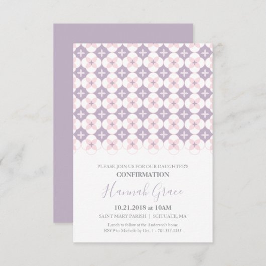 確認の招待状 - 女の子のためのカスタム招待状 招待状 (正面/裏面)