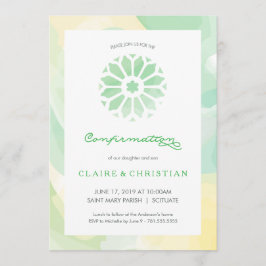 確認の招待状、女の子または男の子(双生児) 招待状