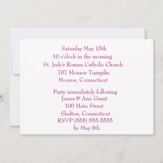 確認の招待状 招待状 (裏面)