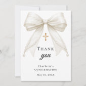 確認の白いアイボリーのパール サンキューカード (正面)