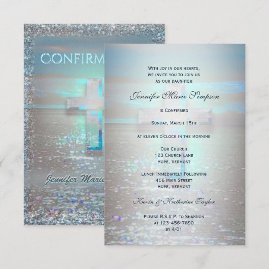 確認の穏やかな水 招待状 (正面/裏面)