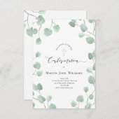 確認の緑の装飾 招待状 (正面/裏面)