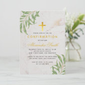 確認の葉のマーブル ゴールド ウィロー 葉 招待状 (スタンド正面)