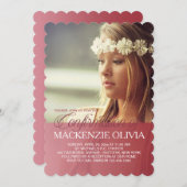 確認の透明レッドフォト招待状 招待状 (正面/裏面)