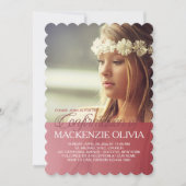 確認の透明レッドフォト招待状 招待状 (正面)