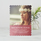 確認の透明レッドフォト招待状 招待状 (スタンド正面)