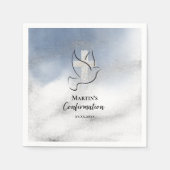 確認の青い大理石 スタンダードカクテルナプキン (正面)