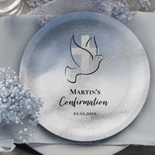 確認の青い大理石 ペーパープレート