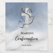 確認の青い大理石 ワインラベル (シングルラベル)