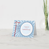 確認は淡いブルーの光線、白いCirc感謝していしています サンキューカード (正面)