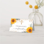 確認ひまわりユーカリ金ゴールドグリッター プレイスカード (裏面)