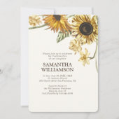 確認ひまわり素朴花 招待状 (正面)