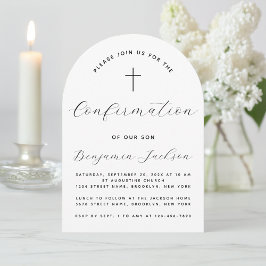 確認アーチミニマリストブラック&ホワイトシンプル 招待状