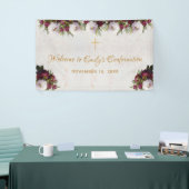 確認ウェルカムバーガンディーピーニーマーブルフローラ 横断幕 (トレードショー)