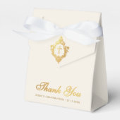 確認エレガントアイボリーフェイク金ゴールドクロス&クレスト フェイバーボックス (正面サイド)