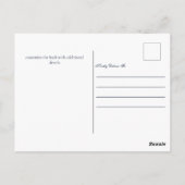 確認エレガントネイビーブルー金ゴールド招待状 ポストカード (裏面)