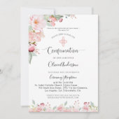 確認エレガントバラ金ゴールド、ミントフローラ、詩 招待状 (正面)