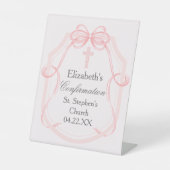 確認エレガントパーティーピンクリボン 台座サイン (正面)