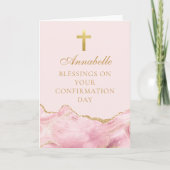 確認エレガント恵みピンク金ゴールドカスタム カード (正面)