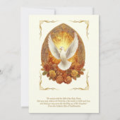 確認エレガント鳩バラの秘跡 招待状 (裏面)