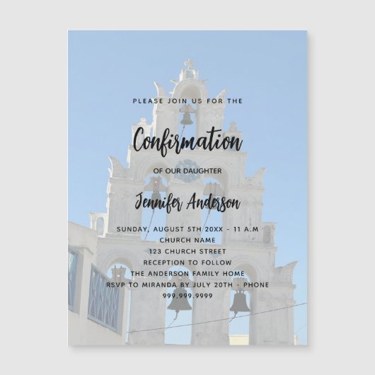 確認カスタム写真教会の贅沢 マグネット招待状 (正面)