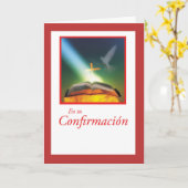 確認カードスペインのな鳩、聖書、十字 カード (黄色い花)