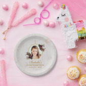 確認ガールフォトマーブルブルガンディープオーニーズパ ペーパープレート (パーティー)