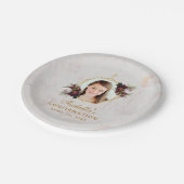 確認ガールフォトマーブルブルガンディープオーニーズパ ペーパープレート (アングル)