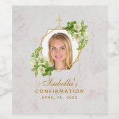 確認ガールフォトマーブル金ゴールドホワイトリイ ワインラベル (シングルラベル)