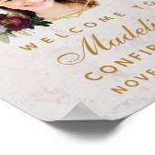 確認ガール写真ブルゴーニュ牡丹フローラポー ポスター (角)