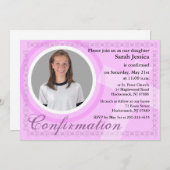 確認ガール招待ピンク 招待状 (正面/裏面)