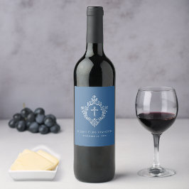 確認クラシックブルーボーイクロスヴィンテージクレスト ワインラベル