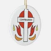確認クロスと炎 セラミックオーナメント (右)