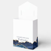 確認クロスエレガントネイビーブルー金ゴールドパーティー フェイバーボックス (オープン)