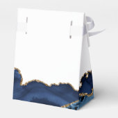 確認クロスエレガントネイビーブルー金ゴールドパーティー フェイバーボックス (裏面サイド)