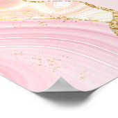 確認クロスエレガントピンク金ゴールド歓迎パーティー ポスター (角)