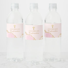 確認クロスエレガントピンク金ゴールド瑪瑙カスタム ペットボトルラベル