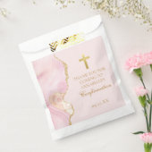 確認クロスエレガントピンク金ゴールド瑪瑙パーティー フェイバーバッグ (封をした状態)