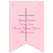 確認クロスガールピンクあなたの写真を挿入 バンティングフラッグ (第2の旗)