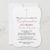 確認クロスドーターピンク 招待状 (正面)