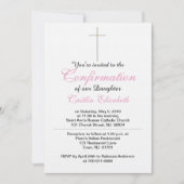 確認クロスドーターピンク 招待状 (正面)