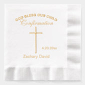 確認クロス 名前 箔ナプキン (正面)